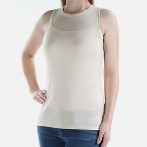 Lauren Ralph Lauren Beige Sleeveless M Knit Top